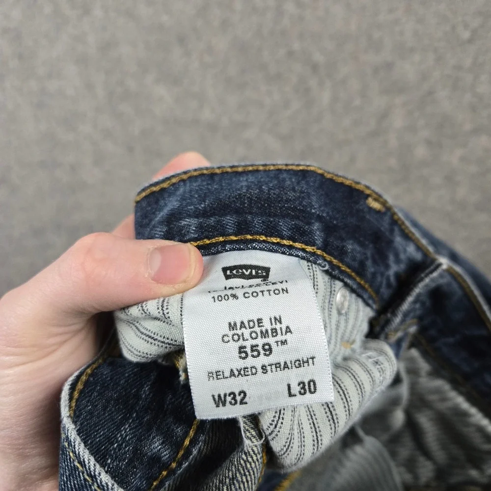 Levi 559 Jeans Mens 32x30 Blue Relaxed Straight Leg Denim Faded Skater Y2k